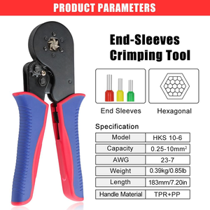 <span class=keywords><strong>Pince</strong></span> à <span class=keywords><strong>sertir</strong></span> professionnelle pour bornes tubulaires, pour câbles de 0,08 à 16 mm, outils de sertissage de cosses de câbles, <span class=keywords><strong>pince</strong></span> à <span class=keywords><strong>sertir</strong></span> manuelle - Product Image 5