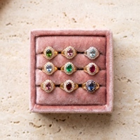 Maßgefertigter Schmuck 18K Vergoldete Ovale Zirkon-Blumen-Halo-Ringe Vintage Cocktail-Schmuck Farbenfrohe Geschenke für Frauen Großhandel OEM ODM