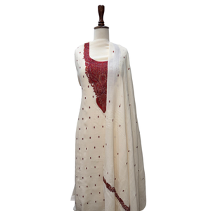 Traje de 3 Piezas Bordado para Mujer, con Bordado a Máquina, Tela Suave y Ligera, Diseño de Color Personalizado, Fabricante OEM ODM de Marca Privada - Product Image 6
