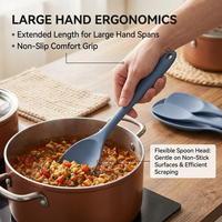En gros Cuillère-spatule en silicone jetable sans BPA, spatule à riz, cuillère de mélange large, spatule antiadhésive pour purée de pommes de terre, pâtes épaisses et sauces