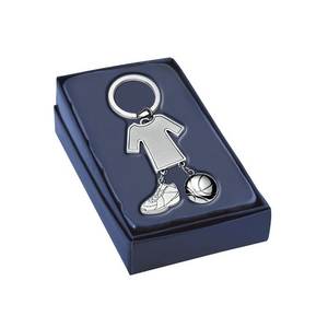 Porte-clés en métal avec logo personnalisé, design sur le thème du basketball pour usage professionnel - Product Image 2