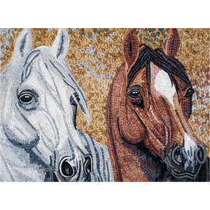 KHÁCH SẠN tùy chỉnh khác nhau màu loạt động vật Ngựa vằn mảnh nhỏ khảm đá gạch tường nghệ thuật bức tranh tường đá cẩm thạch thủy tinh khảm - Product Image 3