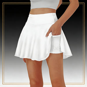 Offre spéciale sur Temu : Lot de 4 jupes-shorts athlétiques pour femmes, taille haute, légères, évasées, avec poches, pour le sport, l'entraînement et les tenues quotidiennes - Product Image 3