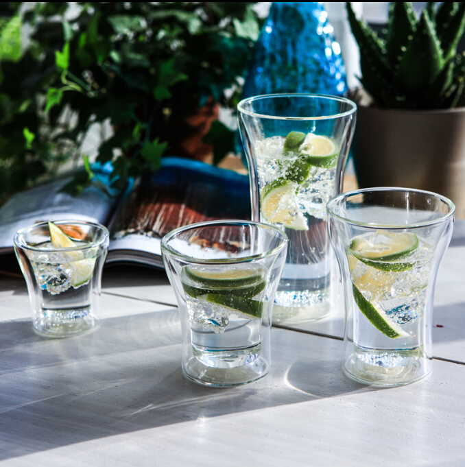 hot sales Eco-friendly double wall glass cup with high borosilicate glass Double Wall