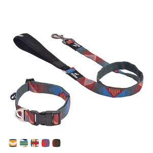 Set Collare e Guinzaglio per Cani BlackDoggy CN in Poliestere con Nastri Jacquard a Righe e Chiusura Rapida - Product Image 2