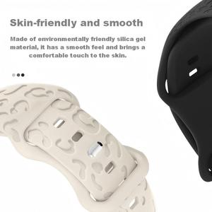 Correa Deportiva Ajustable de Silicona Suave con Hebilla de Mariposa y Grabado Floral, Impermeable y Transpirable, para <span class=keywords><strong>iWatch</strong></span> Series 1-10 Super SE de 45mm/49mm - Product Image 4