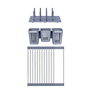 Alfombrilla de <span class=keywords><strong>silicona</strong></span> enrollable para fregadero, estante de secado de platos enrollable, venta al por mayor - Product Image 5