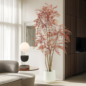 Plantes vertes artificielles, feuilles rouges, houx du sud, luxe haut de gamme, durables, plantes vertes d'intérieur, Thanksgiving, Halloween, Nouvel An - Product Image 3