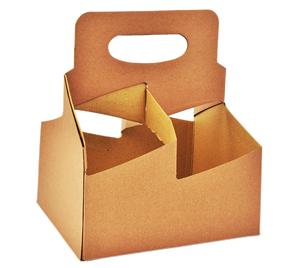 La vendita calda <span class=keywords><strong>porta</strong></span> via la <span class=keywords><strong>scatola</strong></span> di carta marrone per 2 o 4 tazze con manico a farfalla per caffè caldo - Product Image 2