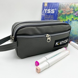 Estuche para lápices <span class=keywords><strong>de</strong></span> gran capacidad, color sólido, <span class=keywords><strong>de</strong></span> tela multicapa, sin cierre, bolsa <span class=keywords><strong>de</strong></span> papelería <span class=keywords><strong>de</strong></span> 21x7x11cm para escuela secundaria/bachillerato - Product Image 3