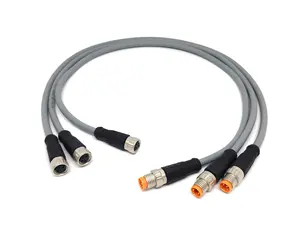 SVLEC M8 extensão cabo 3 4 Pin macho para cabo conector M8 fêmea com comprimento do PVC de 1M