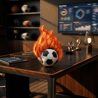 Base de flamme rotative imprimée en 3D pour le football flamboyant |   Cadeau promotionnel sportif personnalisé et ornement de bureau |   Design d'art moderne 6,7x5cm