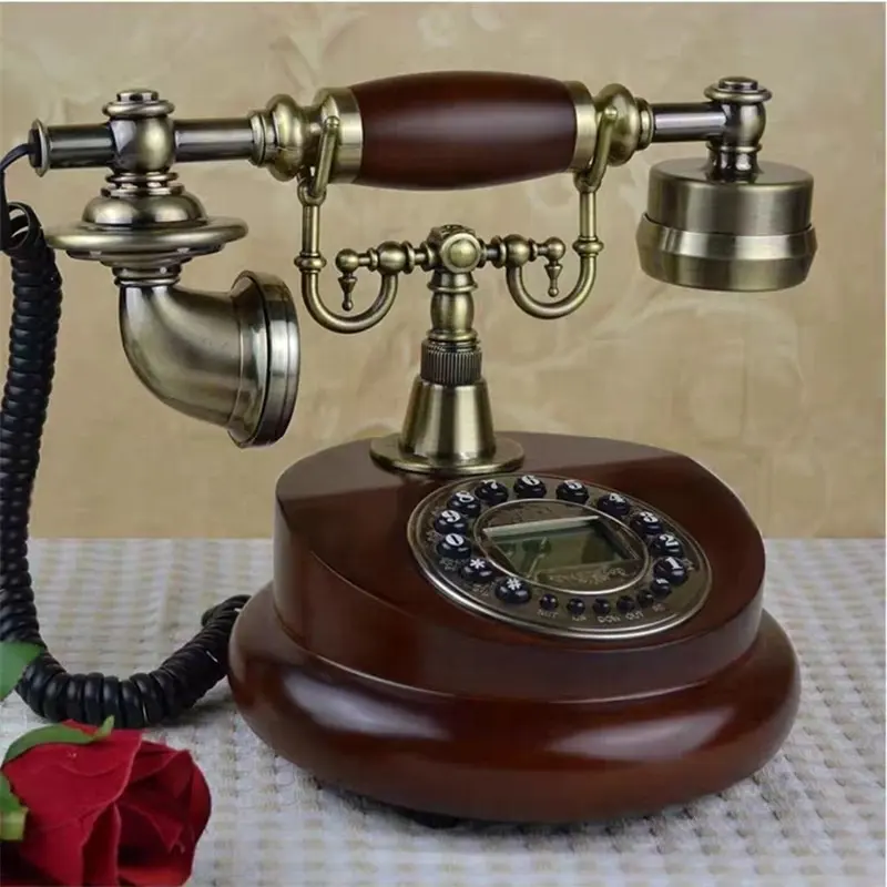 Telepon Nirkabel Mode Lama, Telepon Genggam Nirkabel Tetap dengan Dial dan Layar, Telepon Antik Retro Kualitas Tinggi