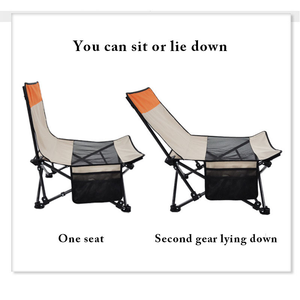 كرسي تخييم محمول قابل للطي مع جيب جانبي، كرسي منخفض للشاطئ والحديقة والنزهات، كرسي صيد قابل للطي - Product Image 3