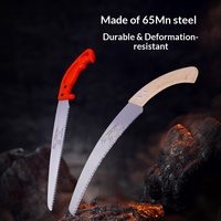 Scie à élaguer de jardin, scie à main pour arbres fruitiers et travaux de menuiserie, couleur rouge/orange, manche en bois et plastique, plusieurs tailles