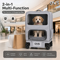 Poussette Électrique pour Animaux de Compagnie OVS Window Quiet Luxury Tracker, Durable, Grande Capacité, Absorption des Chocs, 3-en-1, Sécurisée pour la Marche