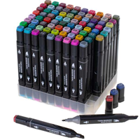 Marqueurs à alcool à double pointe de 80 couleurs Marqueurs d'art pour enfants et adultes Ensemble de coloriage et de dessin Emballage