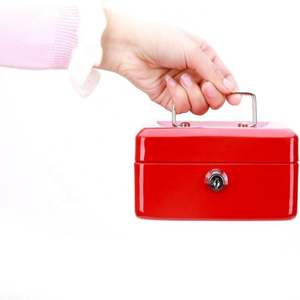 Cerradura Mini caja de seguridad portátil para monedas, cubierta Bloqueable, dinero en efectivo, organizador de acero - Product Image 5