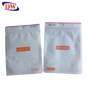 Nắp kéo trở lại trắng phía trước rõ ràng Vòng treo lỗ nhiều lớp Zip khóa yếm trong quần áo bao bì túi nhựa - Product Image 1