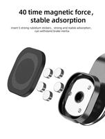 Support de téléphone magnétique puissant en ABS en forme de L pour grille d'aération, tableau de bord, bureau, compatible voiture, support de navigation universel pour téléphones de 4 à 6,8 pouces