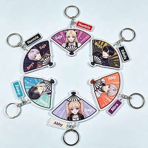 Llavero de acrílico de 5 cm con colgante de plástico para fans de Kpop Demon Hunters Huntrix Saja Boys Idols Zoey Abby Mira, venta al por mayor - Product Image 4