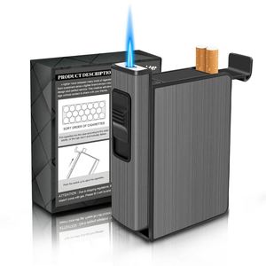 Estuche para Cigarrillos Portátil, Resistente al Viento, de Metal y Plástico, Impermeable, Dorado, con Encendedor de Gas y Logotipo Personalizado, al por Mayor - Product Image 2