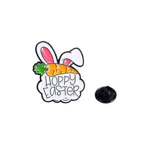 Feliz Pascua esmalte Pin dibujos animados Orejas de conejo broches de Metal solapa mochila insignia joyería divertida regalos para amigos - Product Image 6