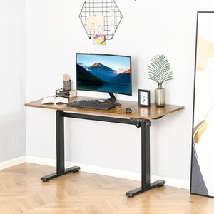 Bureau Ergonomique Marron avec Moteur Électrique, Table d'Ordinateur à Hauteur Réglable, Bureau Debout à Moteur Unique - Product Image 6