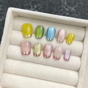 10 Uds corazón Rosa amor uso diario arte de <span class=keywords><strong>uñas</strong></span> ojo de gato acrílico venta al por mayor lujo Prensa en <span class=keywords><strong>uñas</strong></span> artificiales hechas a mano usar <span class=keywords><strong>uñas</strong></span> - Product Image 3