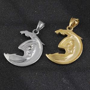 Bijoux Punk Nouveau Style Acier Inoxydable Collier Pendentif Lune Dragon Volant Tendance Mode - Product Image 4