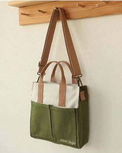 New <b>Canvas</b> Shoulder Crossbody Small Mini <b>Canvas</b> <b>Tote</b> Bag with Custom Logo - Product Image 1