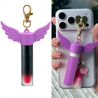 Porte-rouge à lèvres en silicone en forme de lèvres, étui de rangement portable pour baume à lèvres, housse de protection, porte-clés mignon, accessoire de beauté