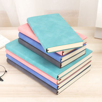 A5 Mini Cahier 100 Feuilles Couverture en Cuir PU École Étudiant Doux Journal Carré/Fil Blanc À Coudre Reliure pour Journal D'écriture