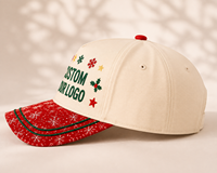 Casquette de baseball personnalisée avec broderie de Noël, cadeau de vacances, casquette snapback avec logo personnalisé, visière imprimée flocon de neige, OEM ODM