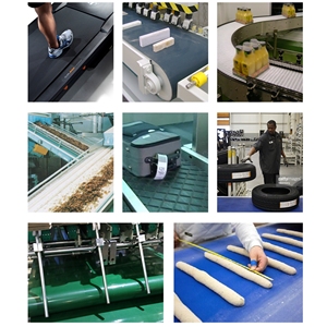 Sabuk konveyor PVC tanpa batas permukaan kasar berlian putih kustom - Product Image 5