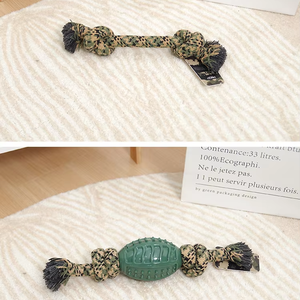 उच्च गुणवत्ता वाले टिकाऊ कपास रस्सी कुत्ते चबाना टॉय काटने वाले दांतों की सफाई करने वाले दांतों की सफाई टॉय - Product Image 1