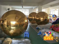 Boule de miroir gonflable annonçant le décor de magasin de détail d'impression numérique de ballon géant de 5m pour des décorations d'événement