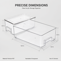 Organisateur de réfrigérateur transparent, Organisateur de réfrigérateur en acrylique, Bacs organisateurs de réfrigérateur transparents