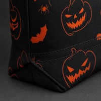 Grand sac fourre-tout en toile pour Halloween, motif citrouille, poignée en corde, réutilisable, pour les courses et l'extérieur