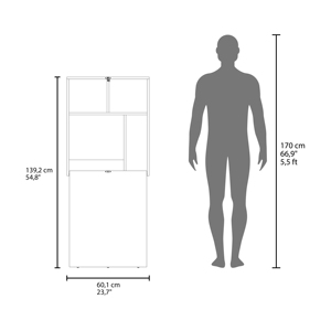 Kaplar 33 In X 23 In <b>Folding</b> Table With Four Shelves Floating <b>Desk</b> Retractable Ironing Table - Product Image 5