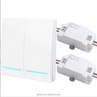 Télécommande sans fil double interrupteur d'éclairage 433RF adhésif sans câble Matériel PC intelligent Réseau WiFi