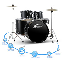 Batterie de percussions complète 5 pièces pour adultes débutants, en bois de peuplier, pour débutants