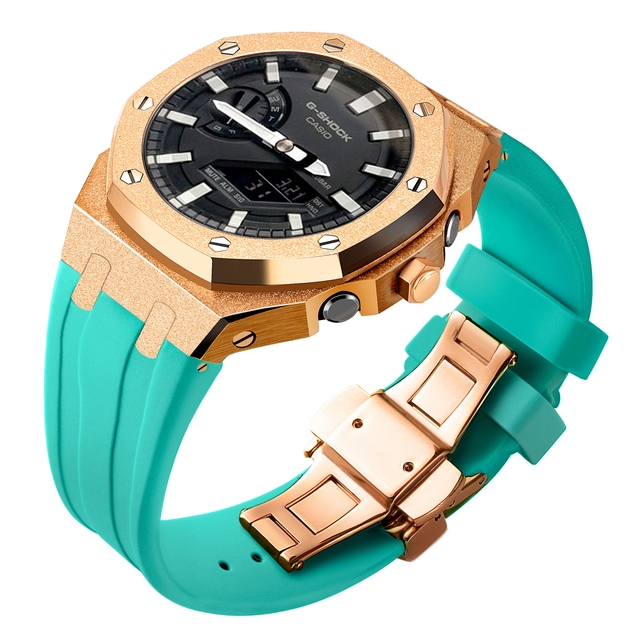 Customizable Luxury 5th Generation Frosted Stainless Steel Circular Watch Case Mod Kit with Silicone Tape ROYAL BEAR RB-6002