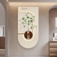 Décoration Murale Moderne Tableau Peintures et Autres Œuvres d'Art Murales 3D Élégantes Vase Mural Blanc en Grès Texturé avec LED pour Décoration d'Intérieur