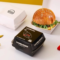 Boîte à emporter en carton ondulé blanc jetable personnalisable pour hamburger emballage en papier laminé brillant pour sushi vin gaufrage alimentaire