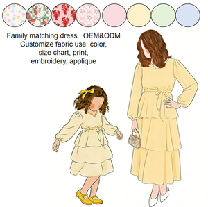 Mom Daughter Matching Long Sleeve Midi <strong>Dress</strong> Loose Fit Maxi <strong>Dress</strong> Plain Long Skirt Flowing Chiffon <strong>Mummy</strong> <strong>and</strong> <strong>Me</strong> <strong>Dress</strong> - Product Image 1