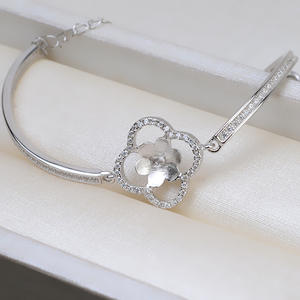 Bracelet en argent S925, tendance, fantaisie, porte-bonheur, pour femmes, tendance 1865, perle semi-finie, accessoires de bricolage, bijoux - Product Image 4