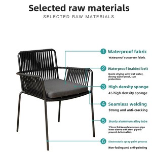 <span class=keywords><strong>Conjunto</strong></span> de <span class=keywords><strong>Mesa</strong></span> <span class=keywords><strong>y</strong></span> <span class=keywords><strong>Sillas</strong></span> de Ratán para Exteriores, Moderno, Impermeable, No Plegable, de 2 Plazas, para Jardín, Patio, Villa, Balcón - Product Image 5
