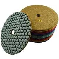 Disques de polissage diamantés à sec 125 mm (5 pouces) pour pierre, grain 100, abrasif fin pour granit, marbre et sols (remplace le papier abrasif)