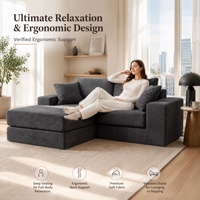 Ensemble de canapé sectionnel en forme de L moderne avec chaise longue compressée S11 #   230 PCS/40HQ Mousse 32D sous vide à haute densité Vente en gros B2B